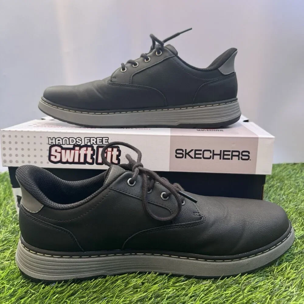 Skechers Hands Free Swift Fit Men’s 10.5 Black Waterproof Casual Sneakers